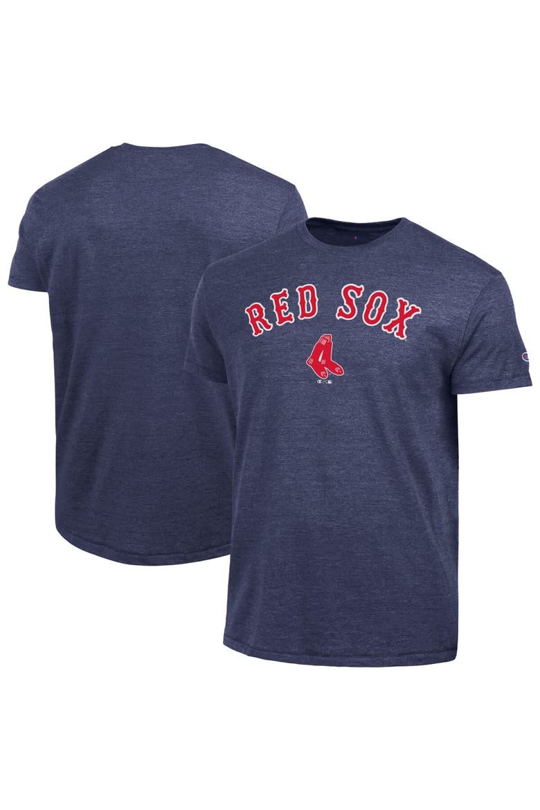 Men's Champion  Navy Boston Red Sox Cooperstown Wordmark Lockup Tri-Blend T-Shirt, Main, color, Navy