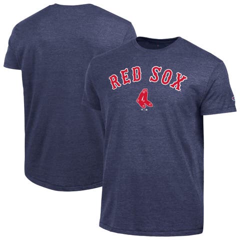 Men's Champion  Navy Boston Red Sox Cooperstown Wordmark Lockup Tri-Blend T-Shirt