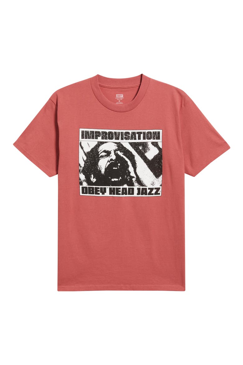Improvisation Cotton Graphic T-Shirt, Alternate, color, MINERAL RED