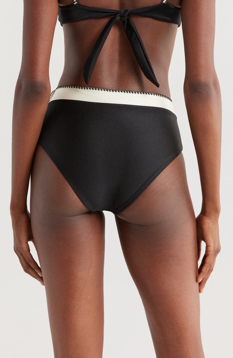 BOAMAR Sophie Tie Waist Bikini Bottoms, Alternate, color, Black White