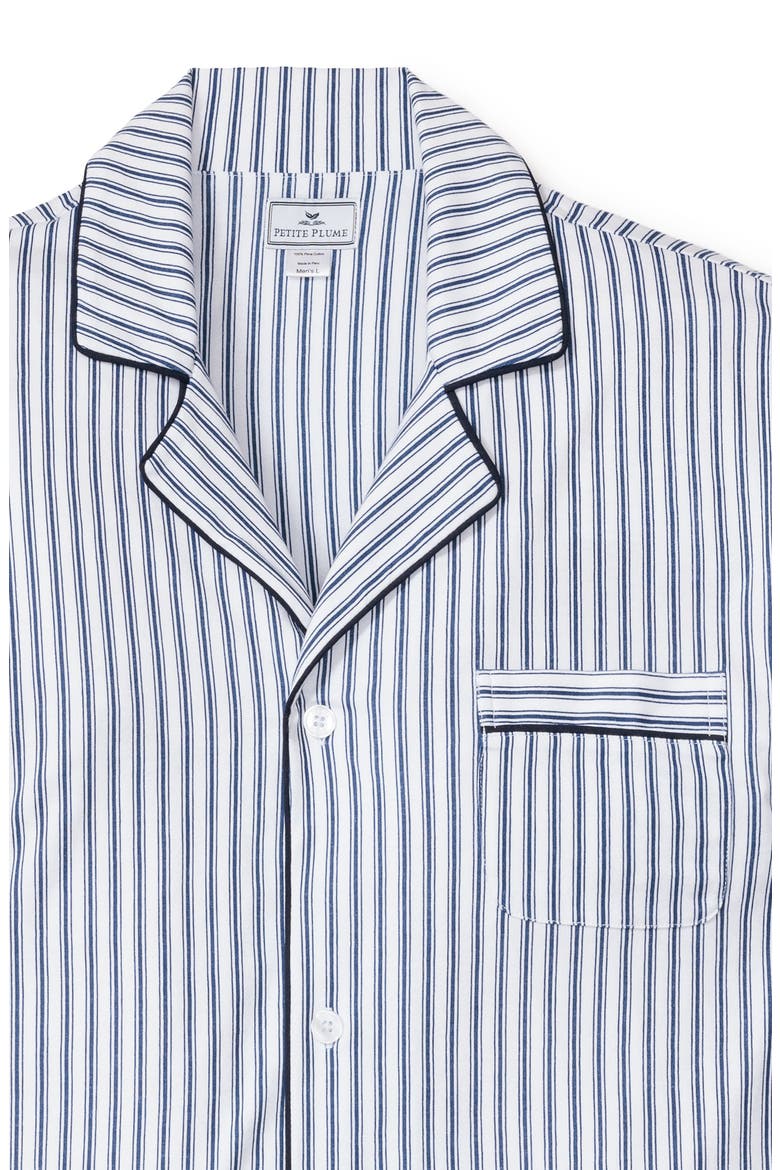 French Ticking Classic Pima Cotton Pajamas, Alternate, color, NAVY