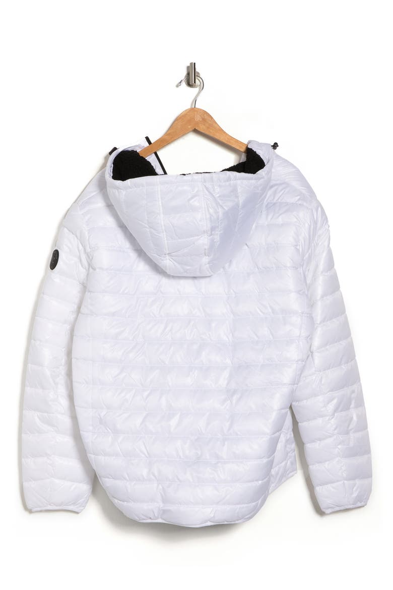 Hooded Midweight Quilted Zip Jacket, Alternate, color, WHITE