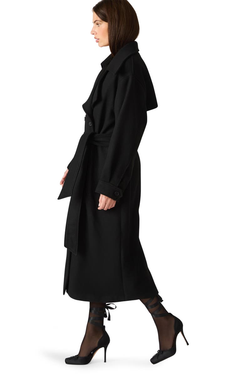 Steve Madden Enora Trench Coat, Alternate, color, Black