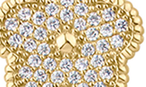 Cz By Kenneth Jay Lane Pavé Cubic Zirconia Clover Pendant Necklace In Gold