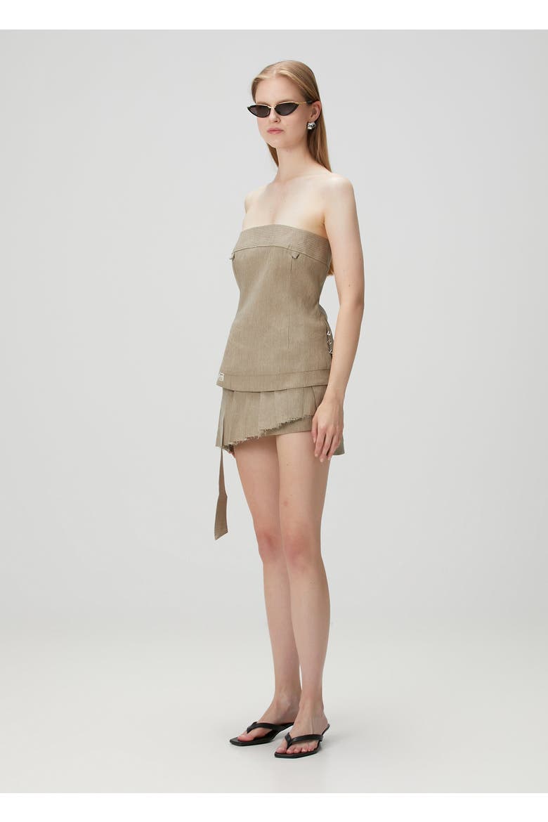 Linen Blend Strap Top, Alternate, color, BEIGE