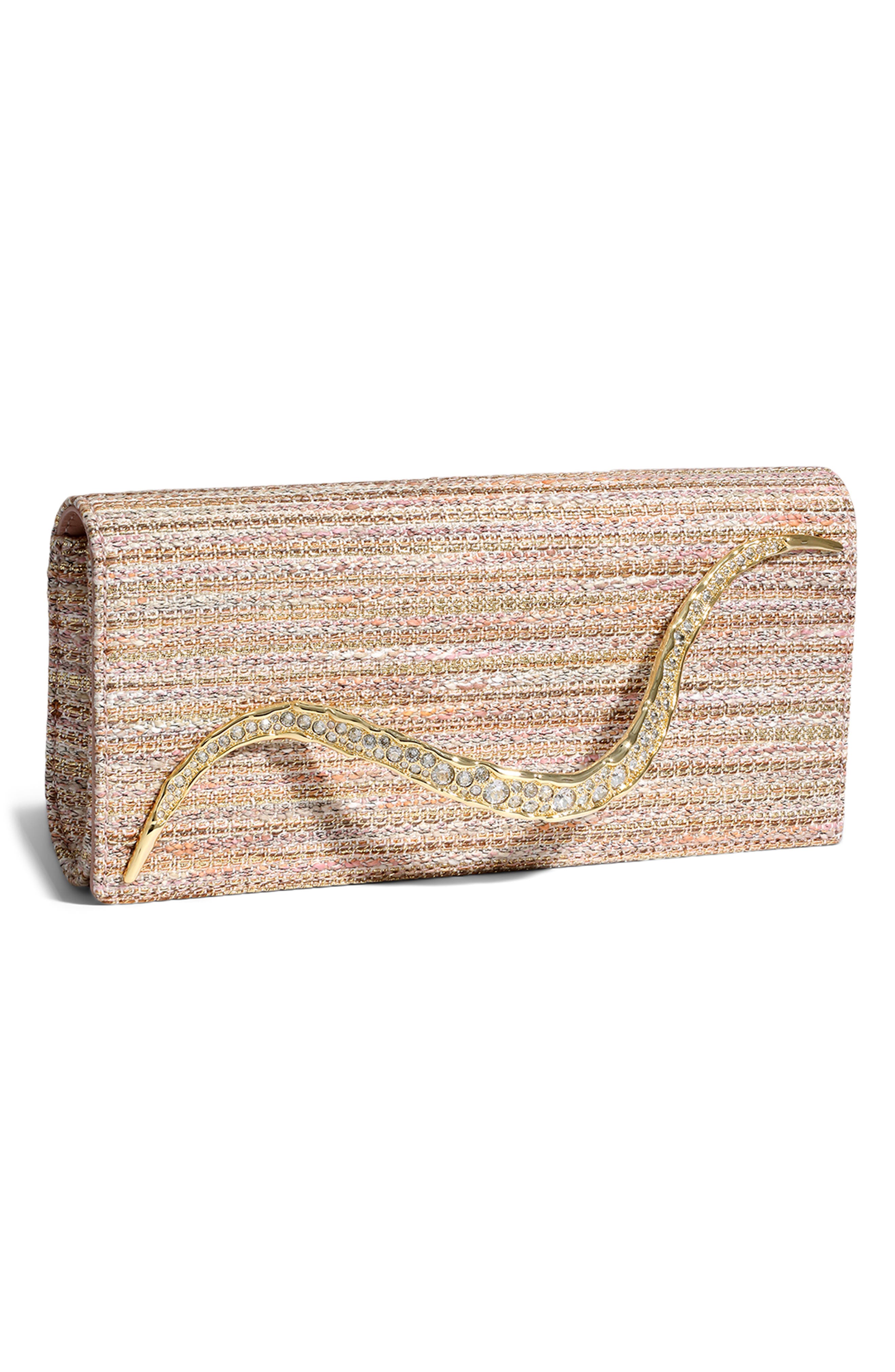 Crystal Curve Clutch, Alternate, color, SUNSET BLUSH