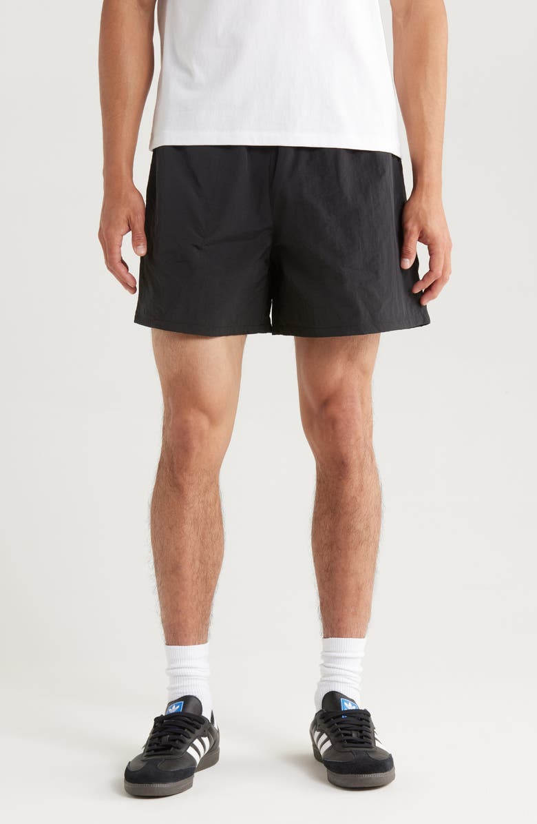 MARKET SMILEY<sup>®</sup> Lockup Tech Shorts, Main, color, Pirate Black