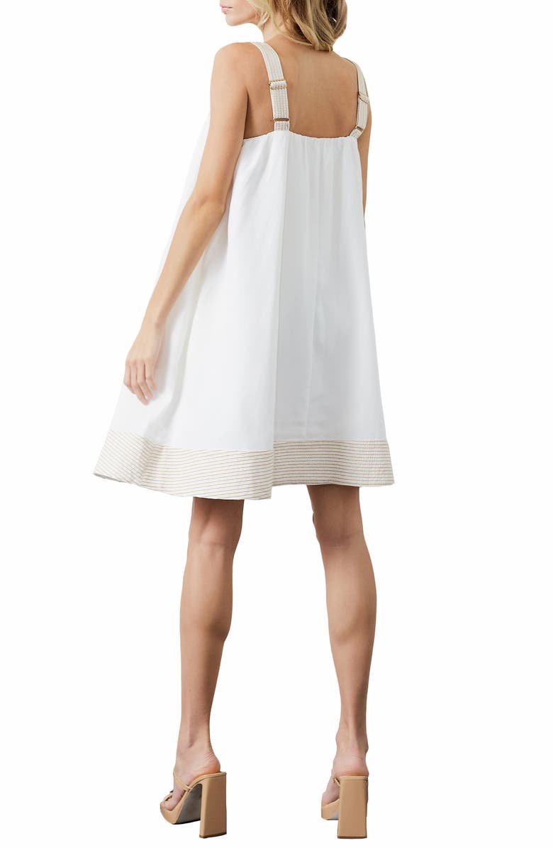 CIEBON Yana Embroidered Sleeveless Babydoll Dress, Alternate, color, White