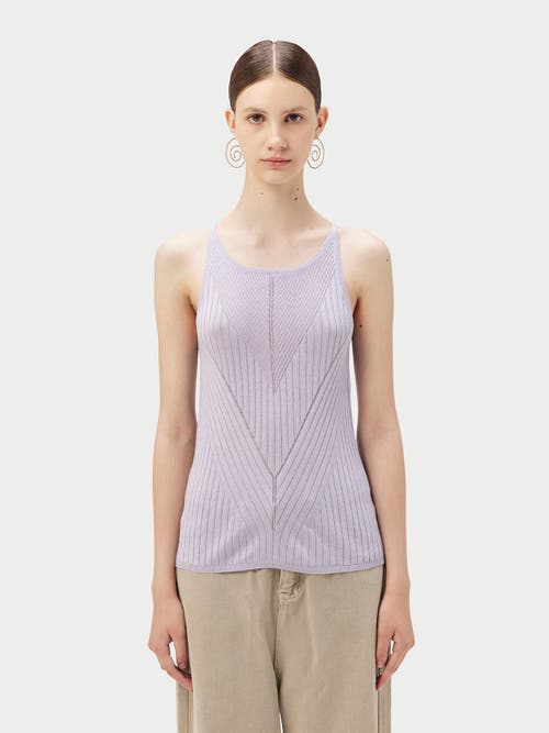 Gobi Mongolian Cashmere Sleeveless Silk Cashmere Top In Purple Heather