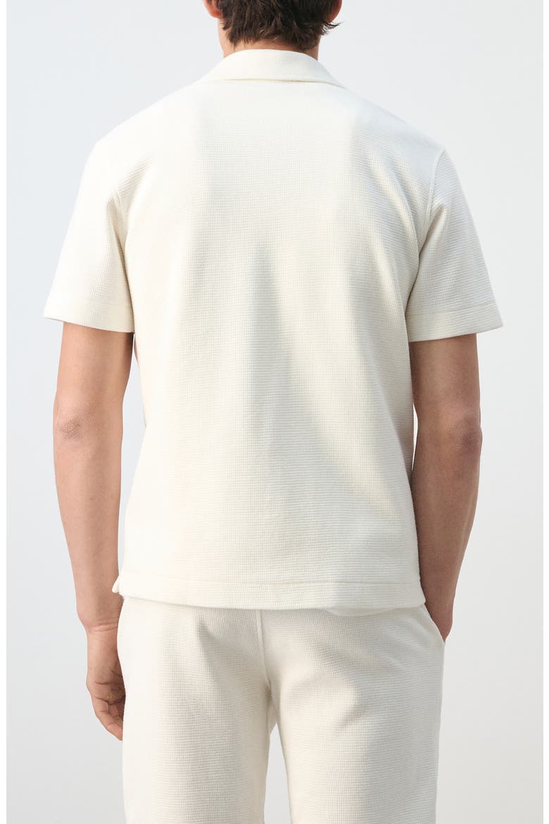 Regular Fit Cotton Waffle Camp Shirt, Alternate, color, ECRU