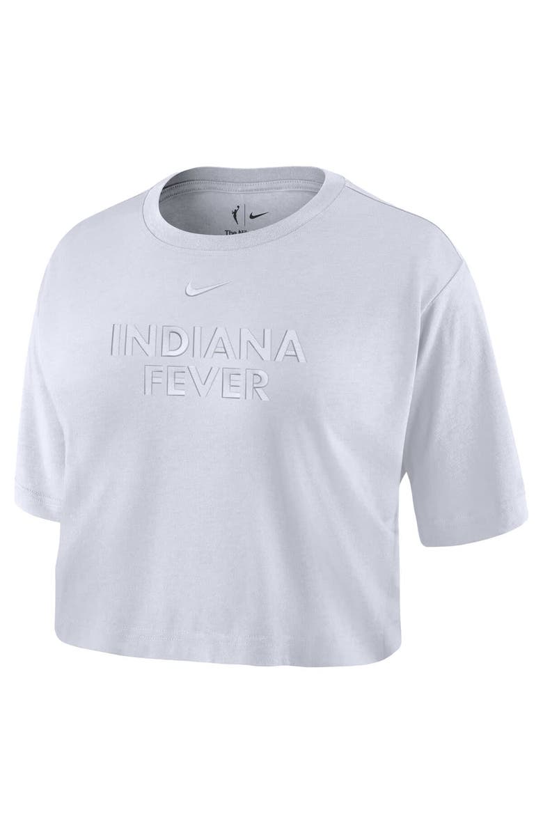 Nike Women's Nike White Indiana Fever Basketball Tonal Wordmark Cropped T-Shirt, Alternate, color, White