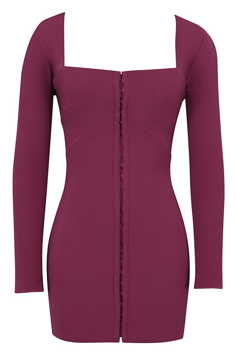 Selene Long Sleeve Minidress, Alternate, color, BEET RED