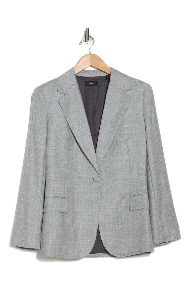 Fitted Wool Blazer, Alternate, color, GREY LIGHT HEATHER