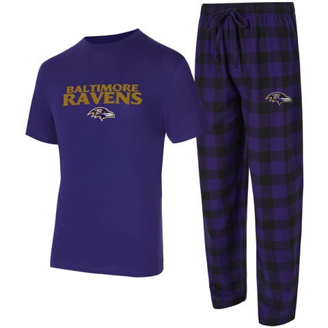 Men's Concepts Sport Purple/Black Baltimore Ravens Avondale T-Shirt & Flannel Pants Set