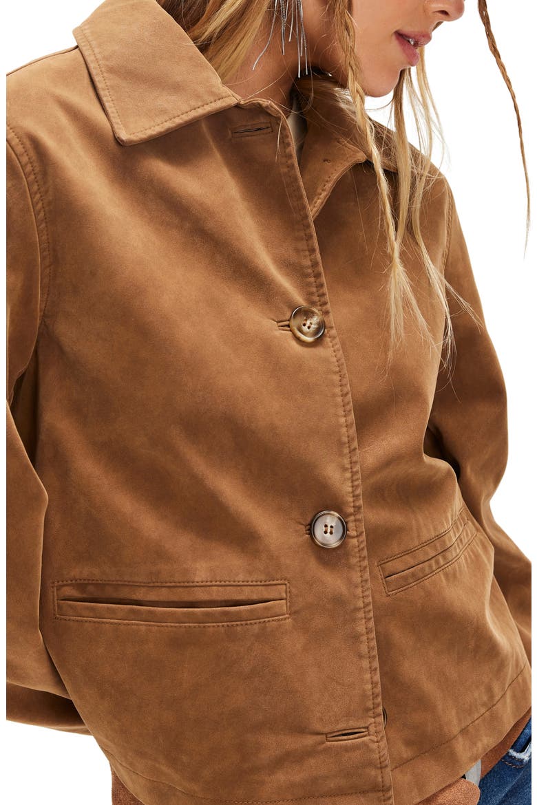 Hera Faux Leather Jacket, Alternate, color, CARAMEL CAFE