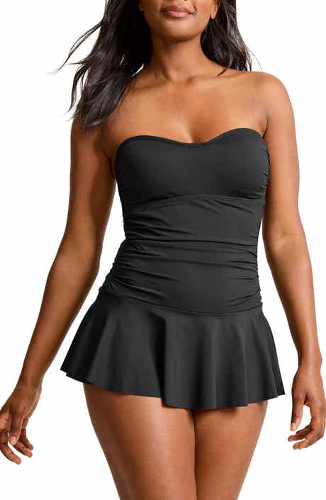 Tommy Bahama Novelty Skirted UPF 50+ One-Piece Swimsuit
