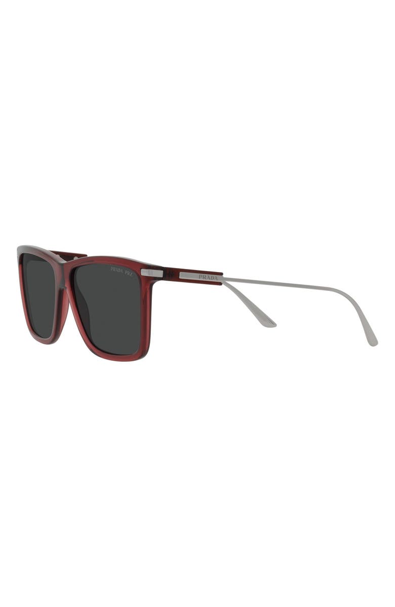 Prada 58mm Polarized Rectangular Sunglasses, Alternate, color, 