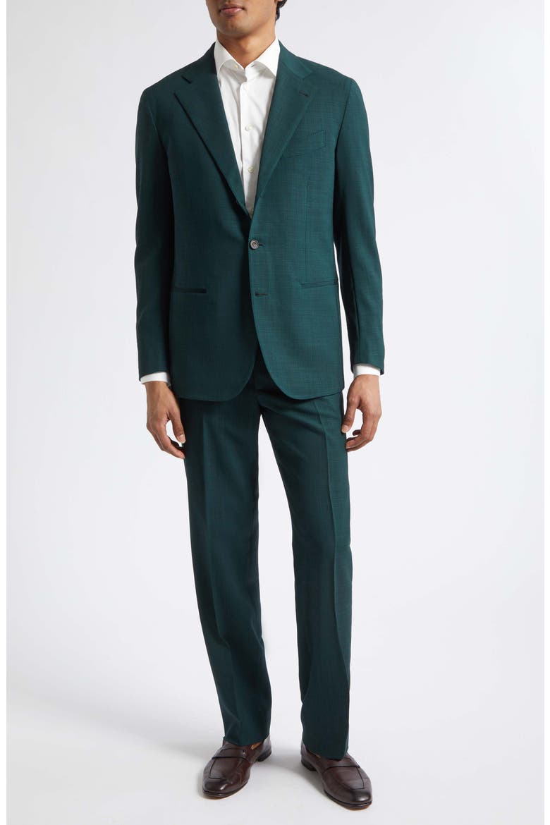 Waverly Virgin Wool Suit, Main, color, FOREST