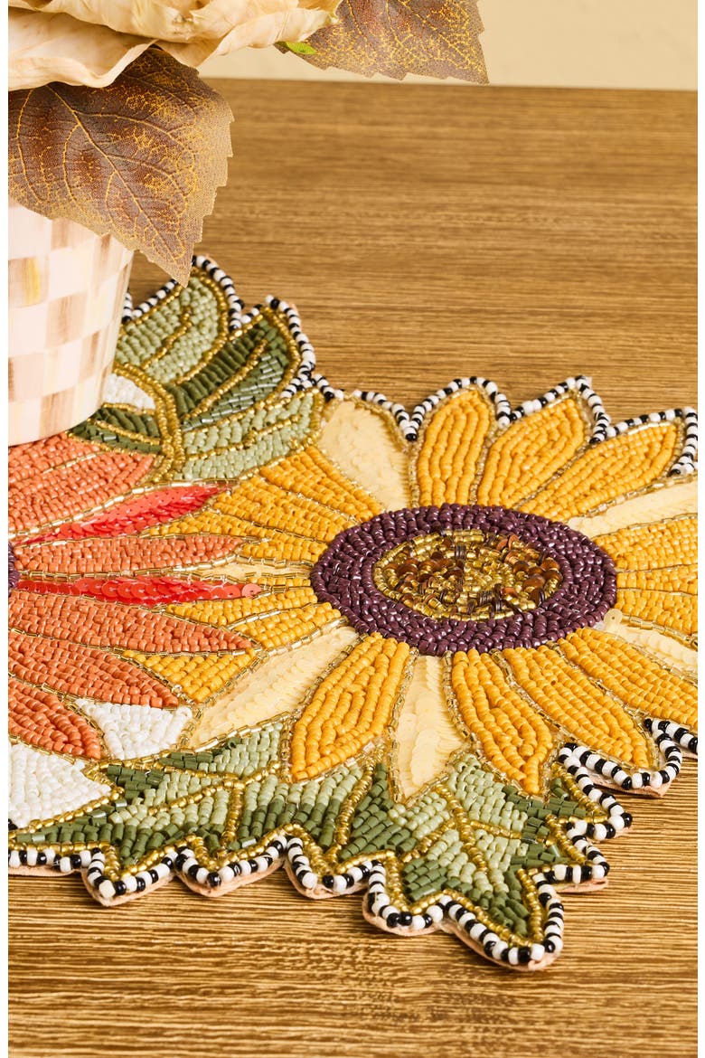 Sunflower Beaded Table Runner, Alternate, color, YELLOW