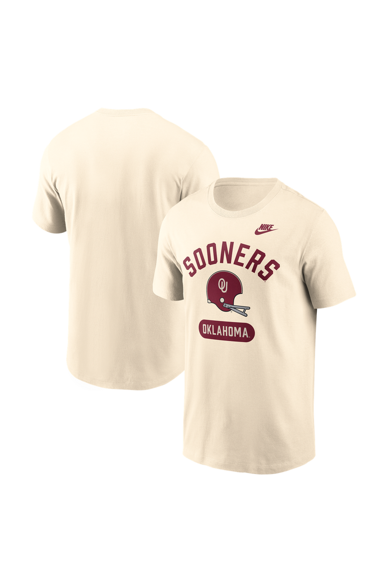 Men's Nike Natural Oklahoma Sooners Legacy Arch Helmet T-Shirt, Main, color, Natural