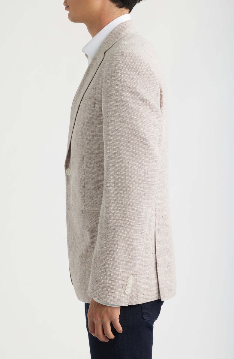 BOSS Hutson Slim Fit Linen & Cotton Blend Sport Coat, Alternate, color, Open Beige