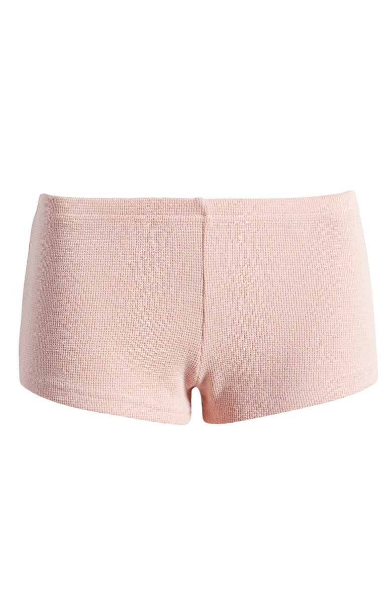 EDIKTED Ella Low Rise Waffle Knit Shorts, Alternate, color, 