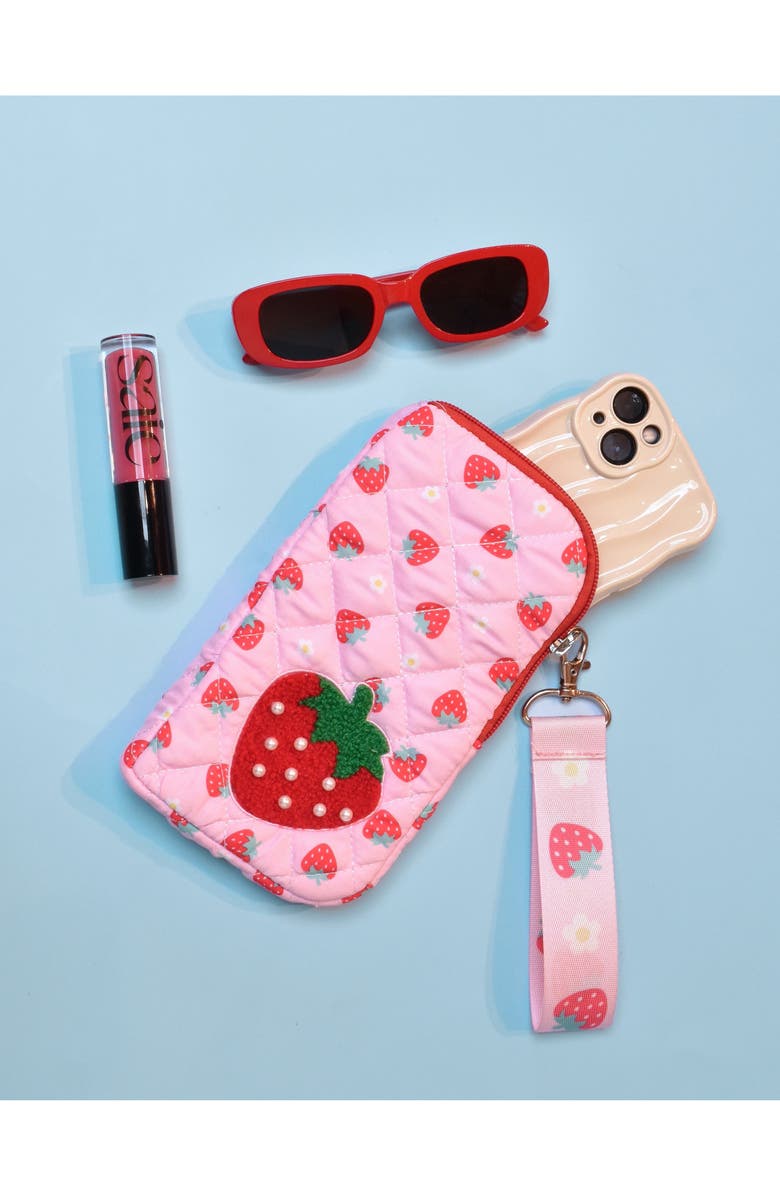 OMG Accessories Kids' Berry Square Sunglasses & Zip Around Case Set, Alternate, color, 