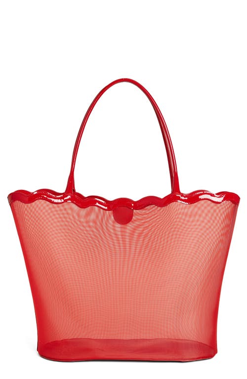 Reformation Isabella Tote In Red Mesh