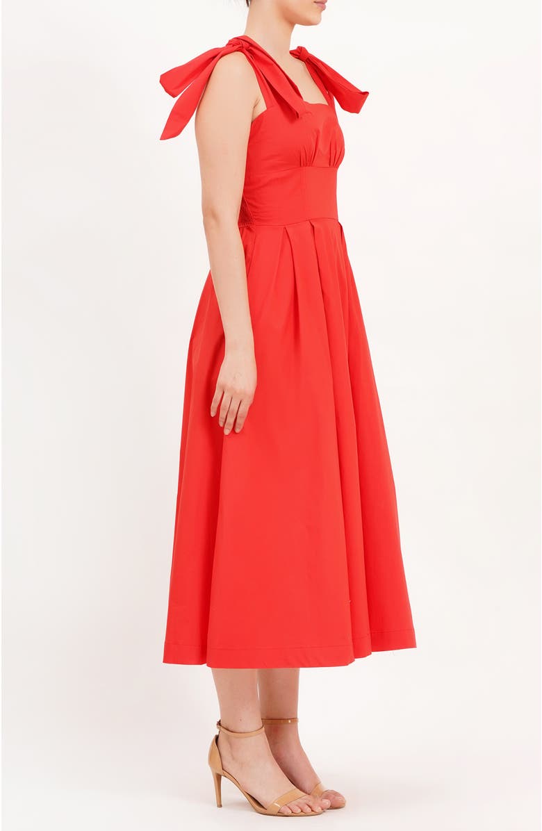 Leota Penelope Bow Dress Poppy Red, Alternate, color, Poppy Red