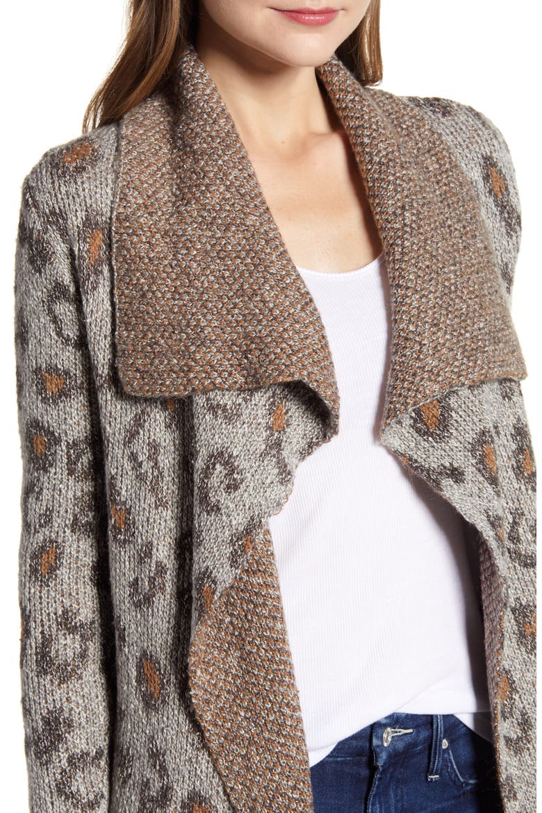 Mel Drape Longline Cardigan, Alternate, color, HEATHER GREY