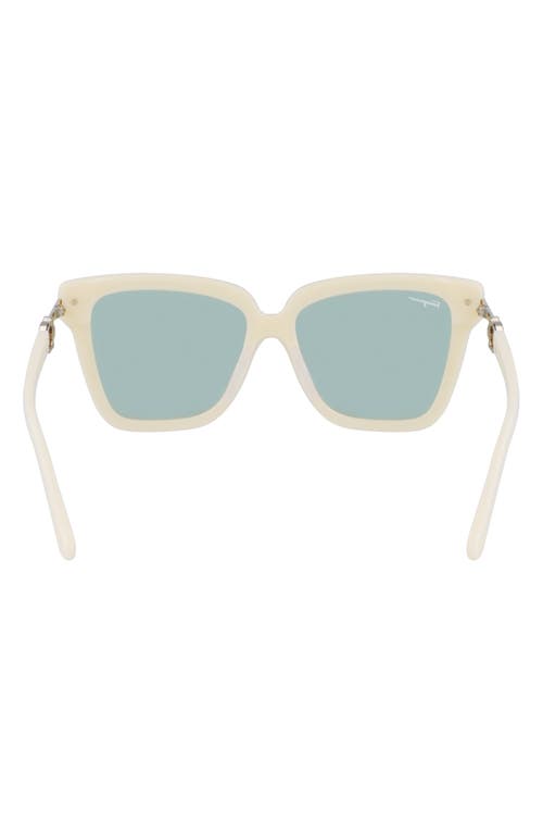 Ferragamo 57mm Polarized Rectangular Sunglasses In White