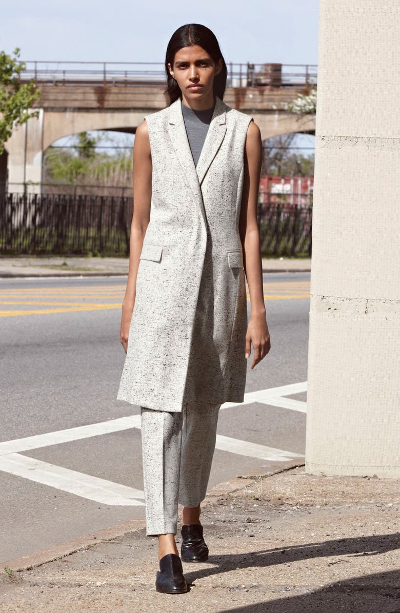 BOSS 'Fabrili' Sleeveless Mock Neck Merino Wool Sweater, Main, color, 