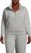 Lands' End Plus Size Serious Sweats Relaxed Long Sleeve Half Zip Sweatshirt