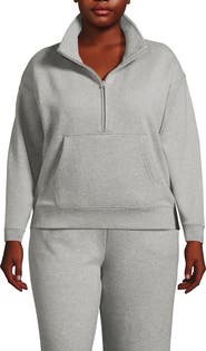 Lands' End Plus Size Serious Sweats Relaxed Long Sleeve Half Zip Sweatshirt