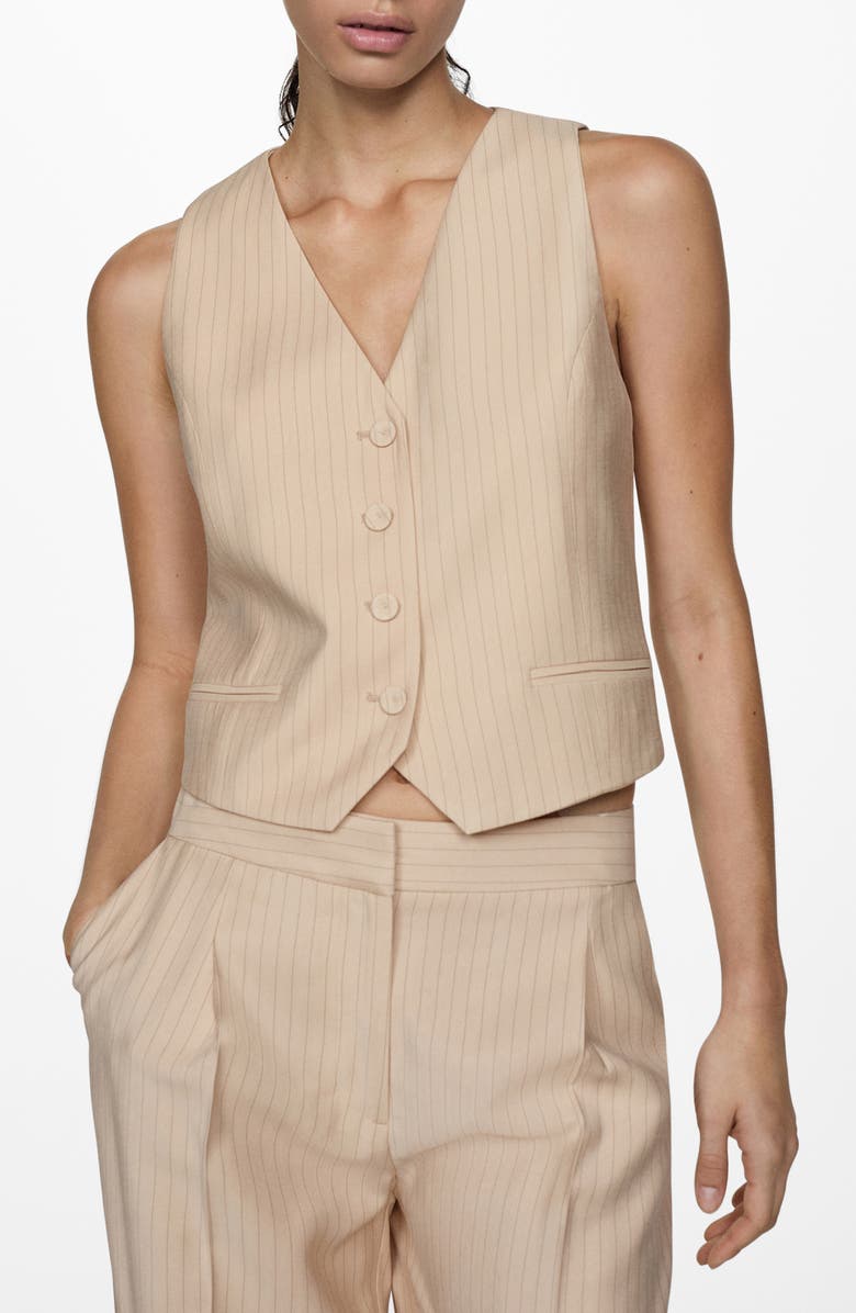 MANGO Stripe Suit Waistcoat, Main, color,