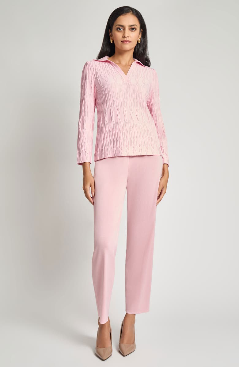 Misook Heritage Fit Raised Geometric Jacquard Sweater, Alternate, color, 