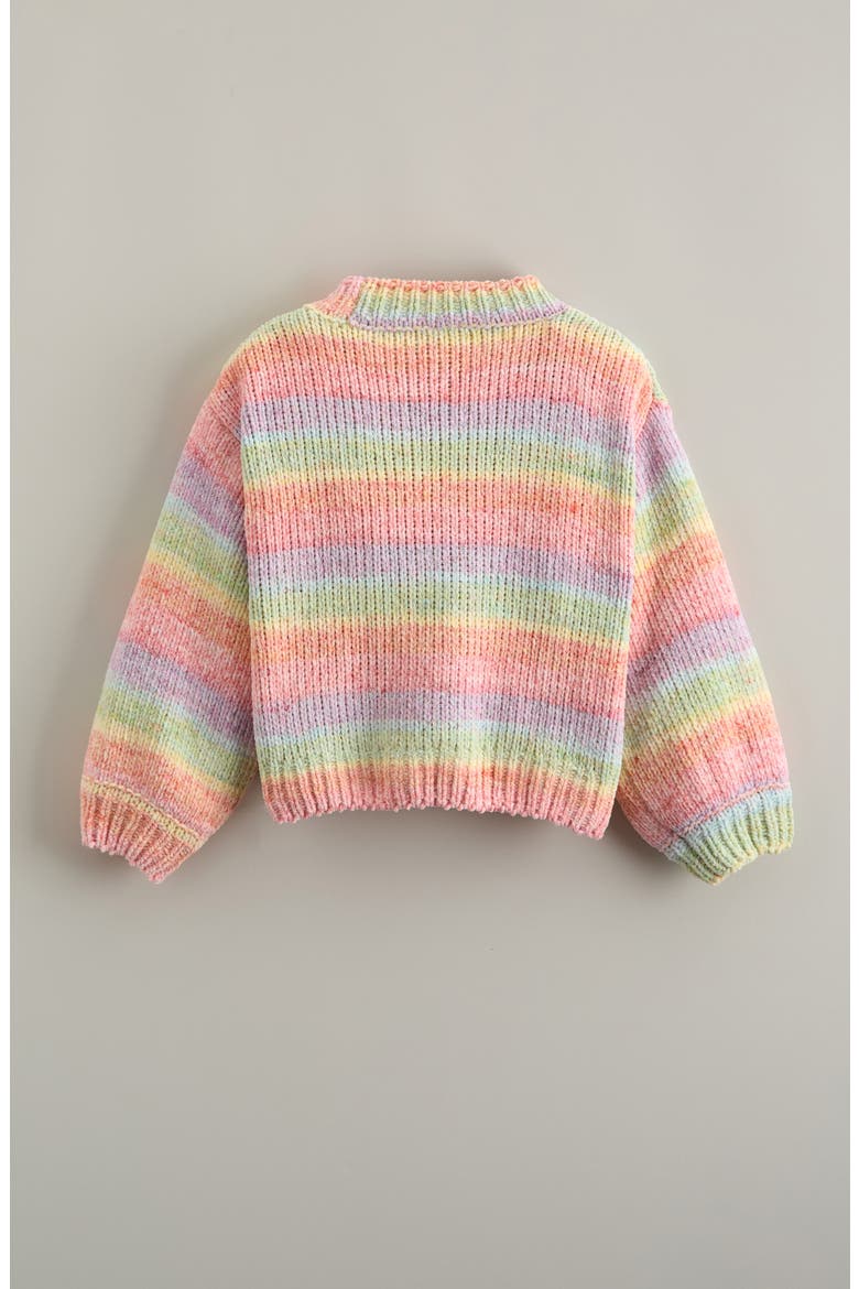 Kids' Rainbow Chenille Cardigan, Alternate, color, CORAL PARADISE MULTI