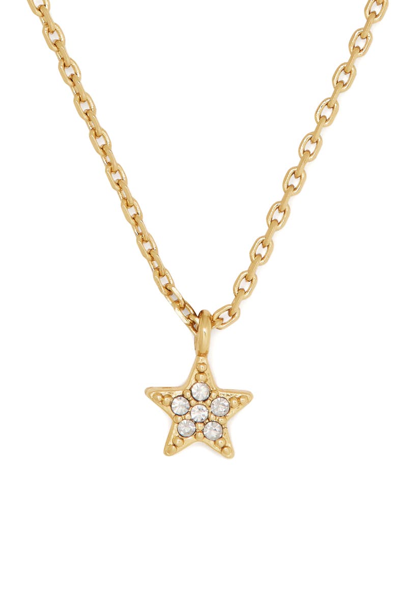 you're a gem mini pavé star pendant necklace, Main, color, CLEAR/ GOLD