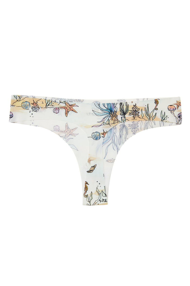 Soft Seamless Printed Thongs, Alternate, color, Sea Print