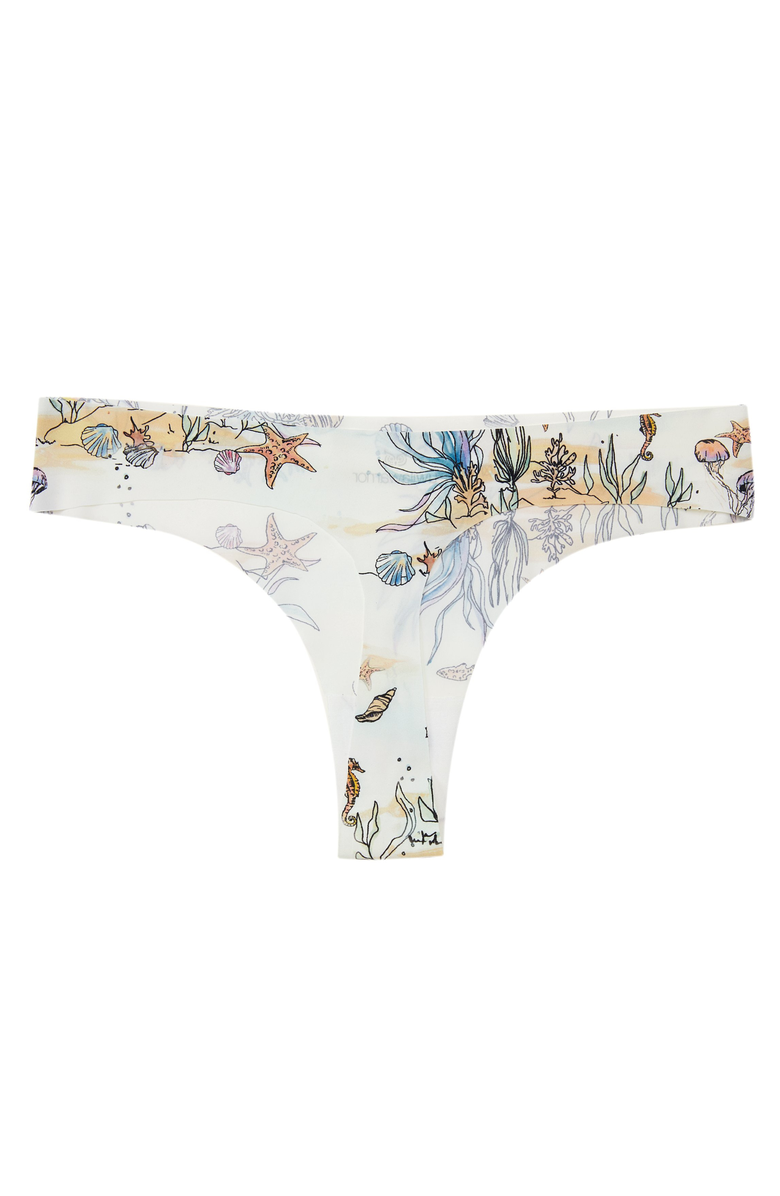 Uwila Warrior Soft Seamless Printed Thongs, Alternate, color, Sea Print