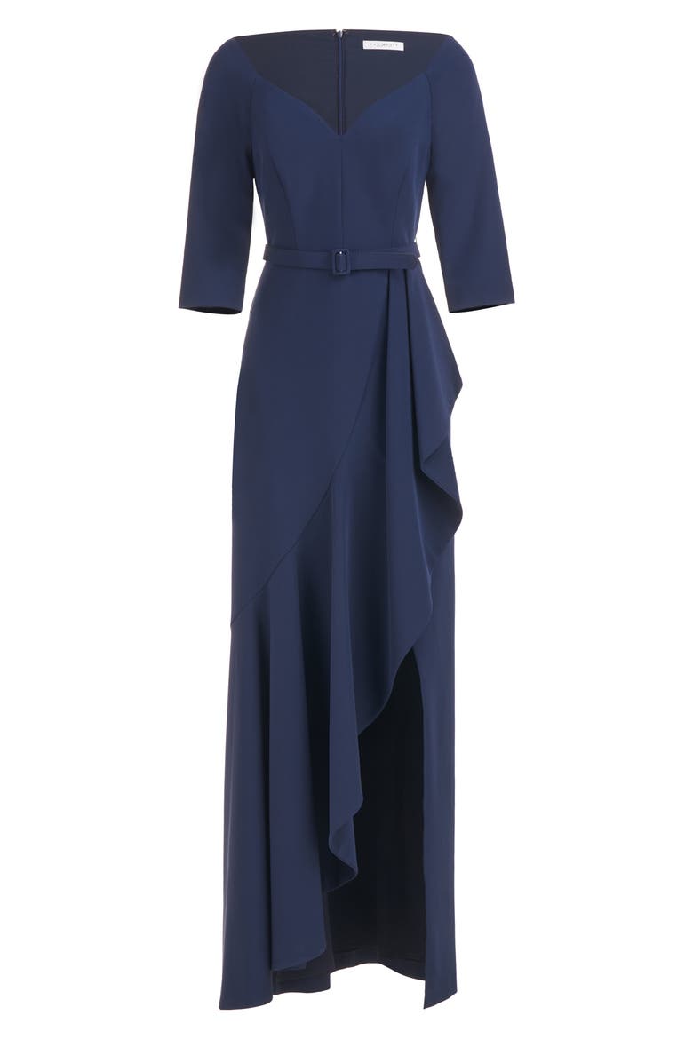 Isolde Column Gown, Alternate, color, DARK MIDNIGHT