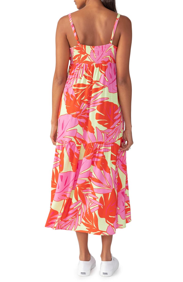 Sanctuary Floral Drop Seam Maxi Dress, Alternate, color, Paradise Pink