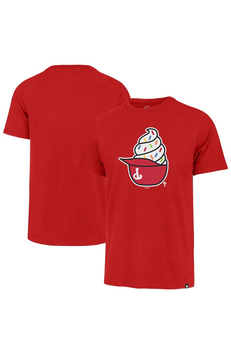 '47 Men's '47 Red Philadelphia Phillies Ice Cream Helmet Franklin T-Shirt, Main, color, Red