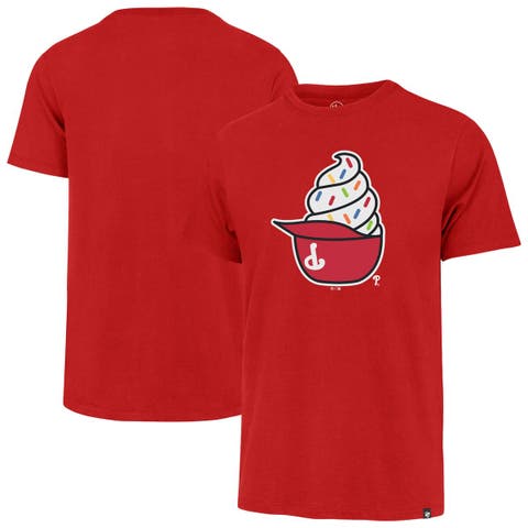 Men's '47  Red Philadelphia Phillies Ice Cream Helmet Franklin T-Shirt