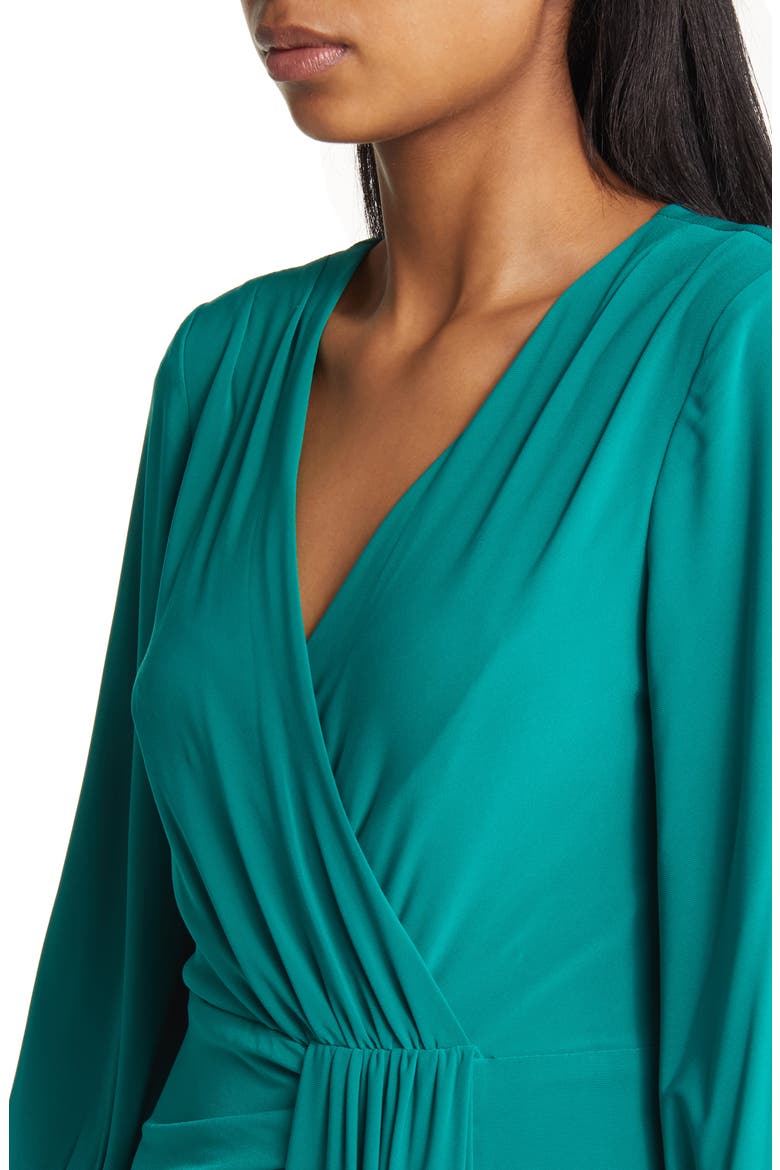 Wrap Look Long Sleeve Dress, Alternate, color, GREEN
