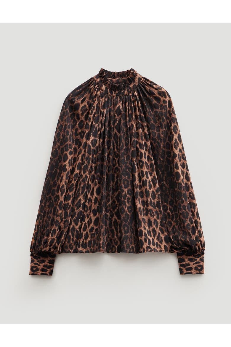 Fleur Floaty Chiffon Blouse, Alternate, color, Natural Leopard Brown