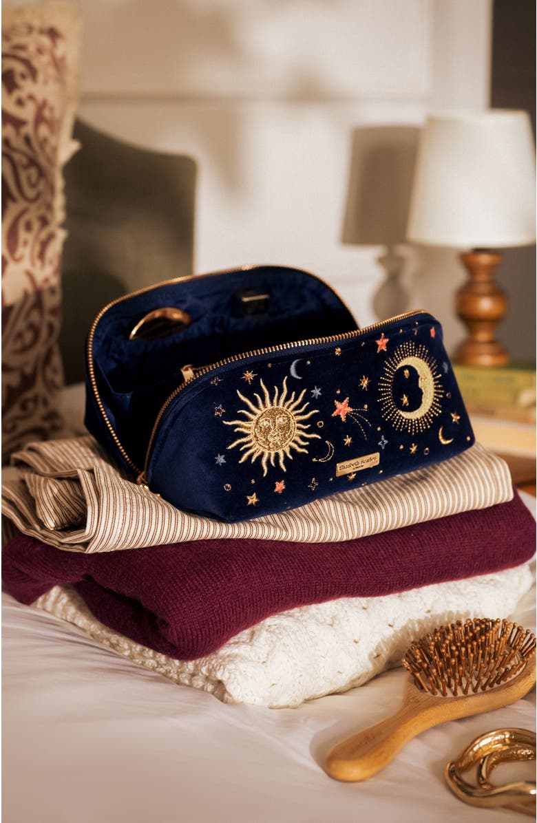Elizabeth Scarlett Celestial Velvet Open Flat Makeup Bag, Alternate, color, 