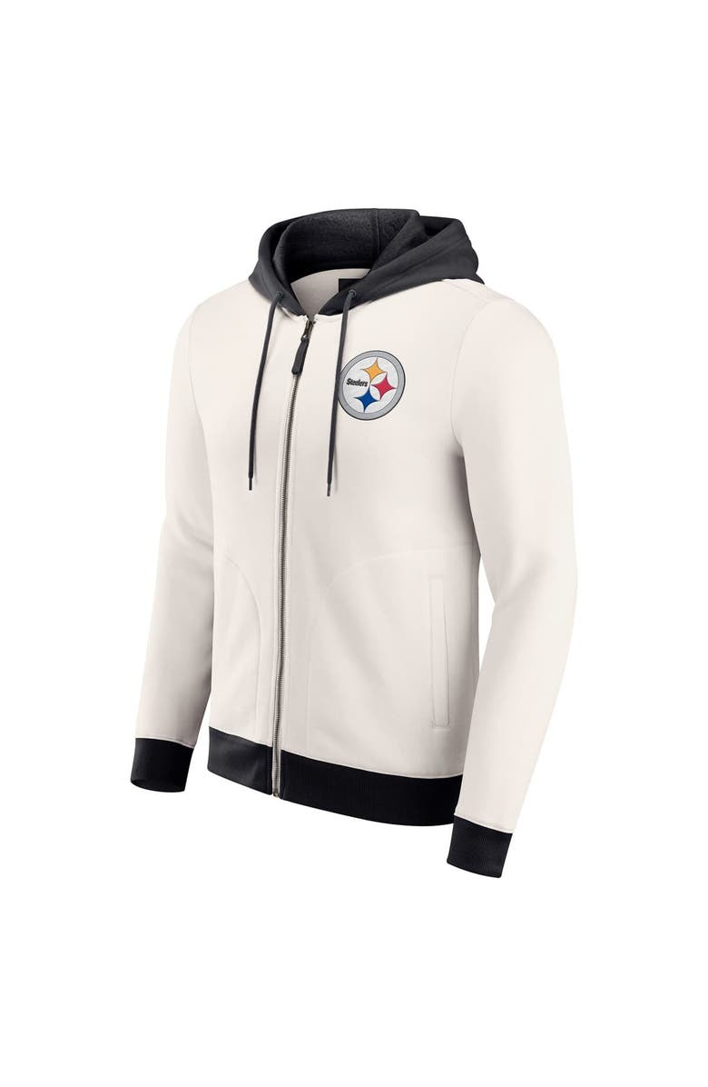 Darius Rucker Collection by Fanatics Men's Darius Rucker Collection by Fanatics Cream Pittsburgh Steelers Distressed Graphics Full-Zip Hoodie, Alternate, color, Cream