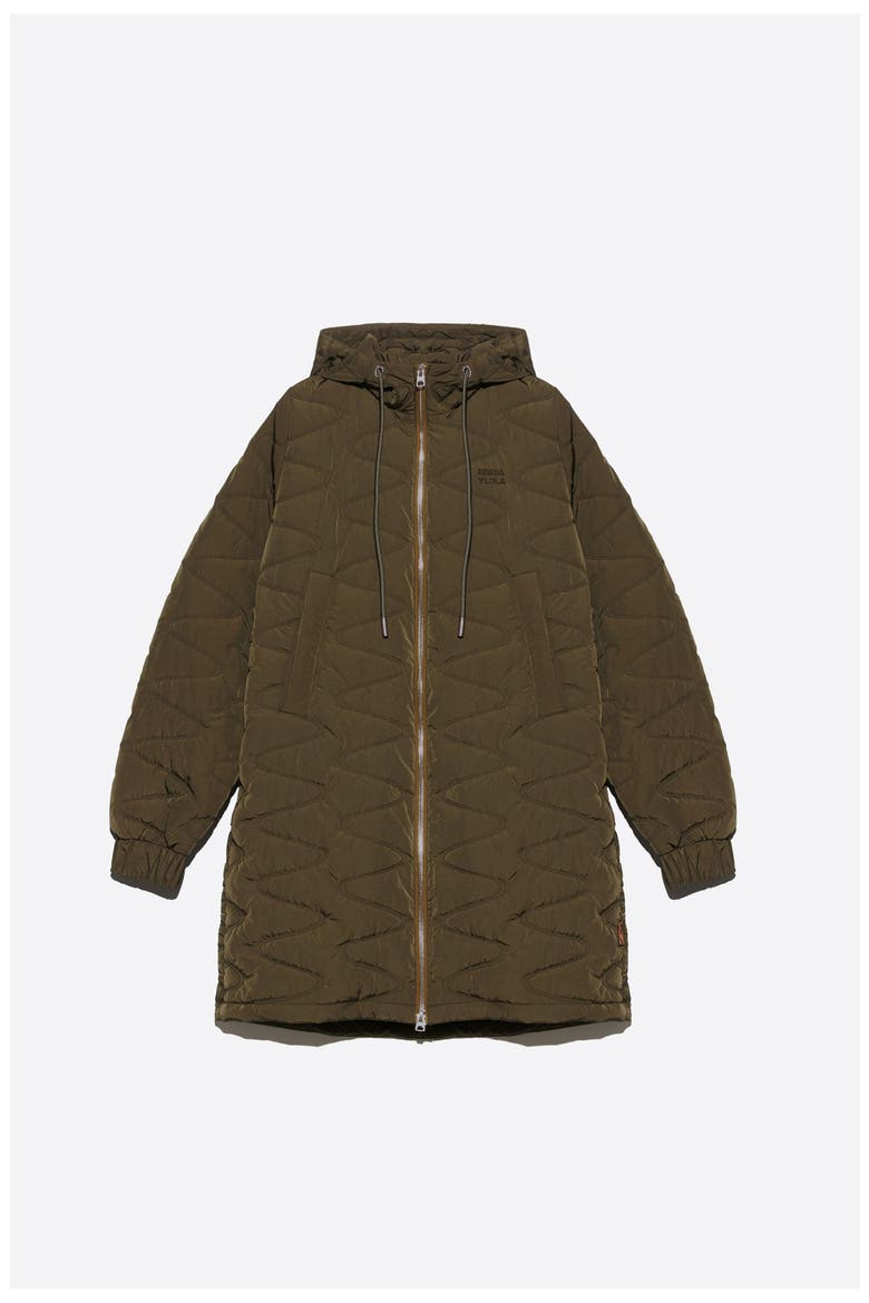 Mid-length Puffer Jacket, Alternate, color, KHAKI