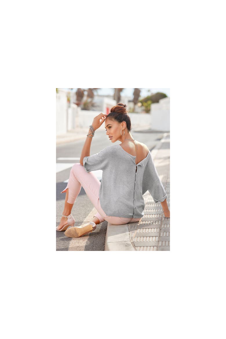 Oversized Reversible Sweater, Alternate, color, Grey